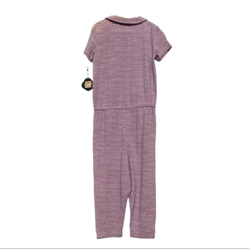 SWEET BAMBOO Romper Lilac One-Piece Short Sleeve with Collar - Picture 2 of 4